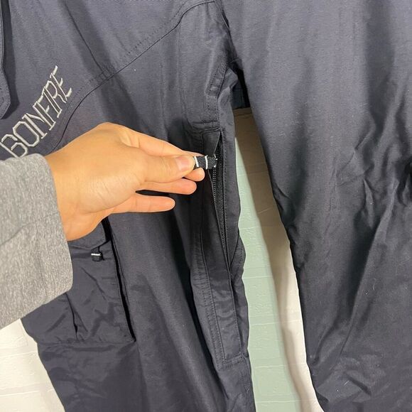 Bonfire Mens Snowboarding Pants Size L Black Cargo Zip Pockets - Picture 5 of 16